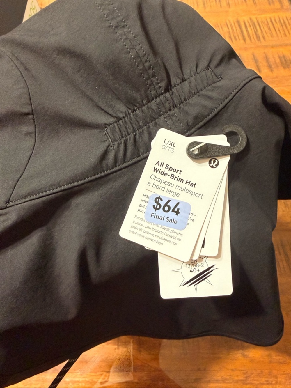 NWT Lululemon Unisex All Sport Wide-Brim Hat Black L/XL